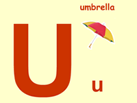 儿童学字母-英语26个字母发音U