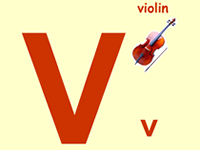 儿童学字母-英语26个字母发音V